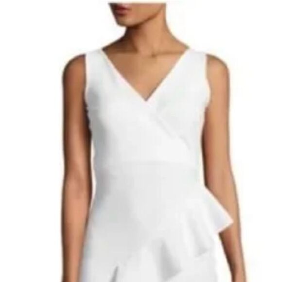NWT Chiara Boni La Petite Robe CEREN White Wrap Ruffle Midi Dress IT48/ US 12 - Picture 3 of 14
